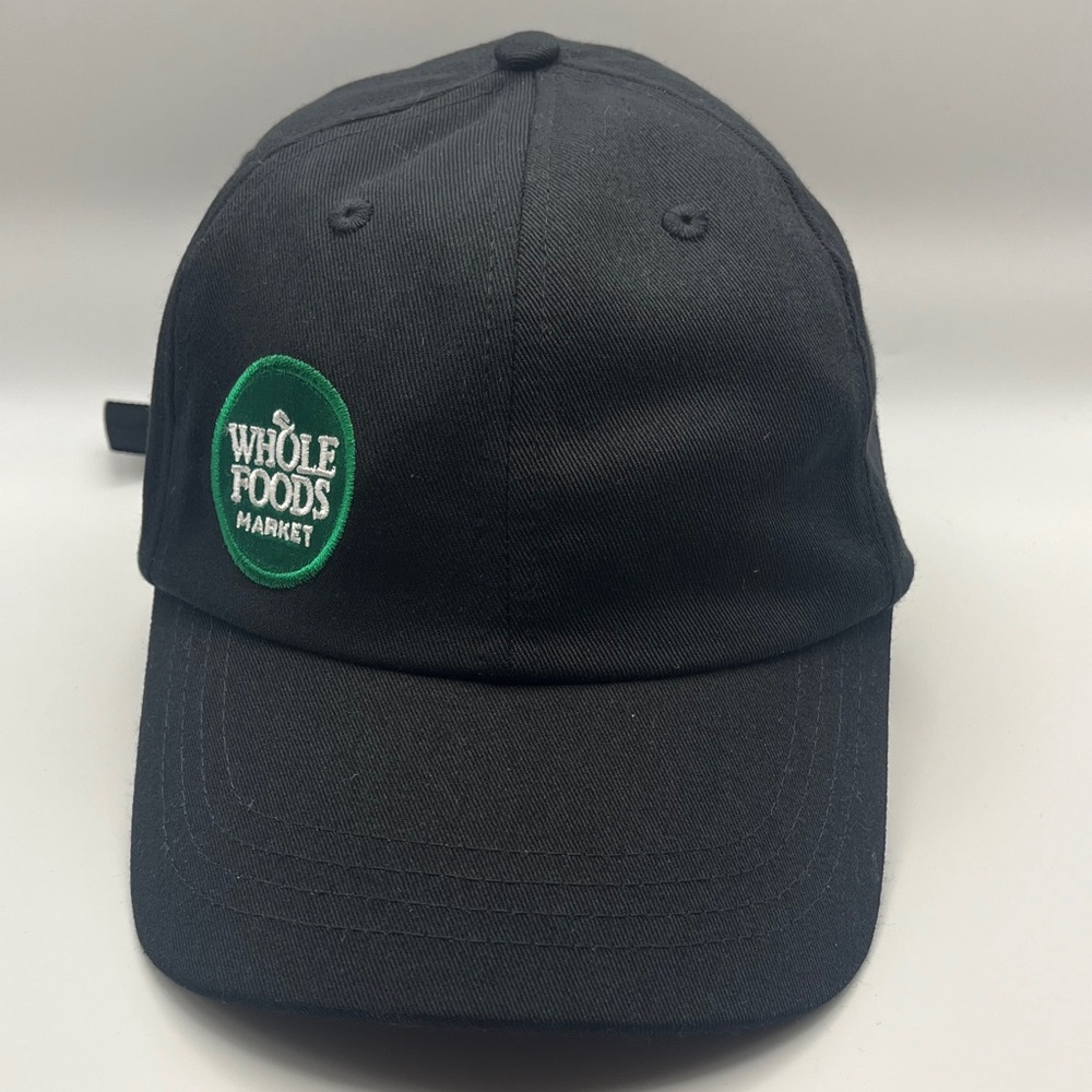 Whole Foods Market Black Cap with Green Embroidered Logo